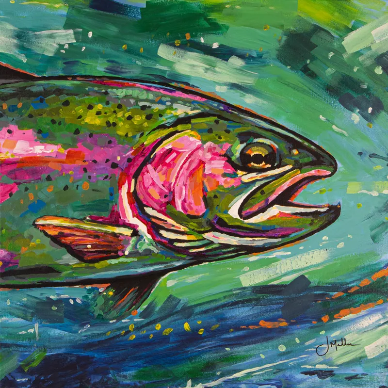 Rainbow Trout (working title), painting by Jeff Miller