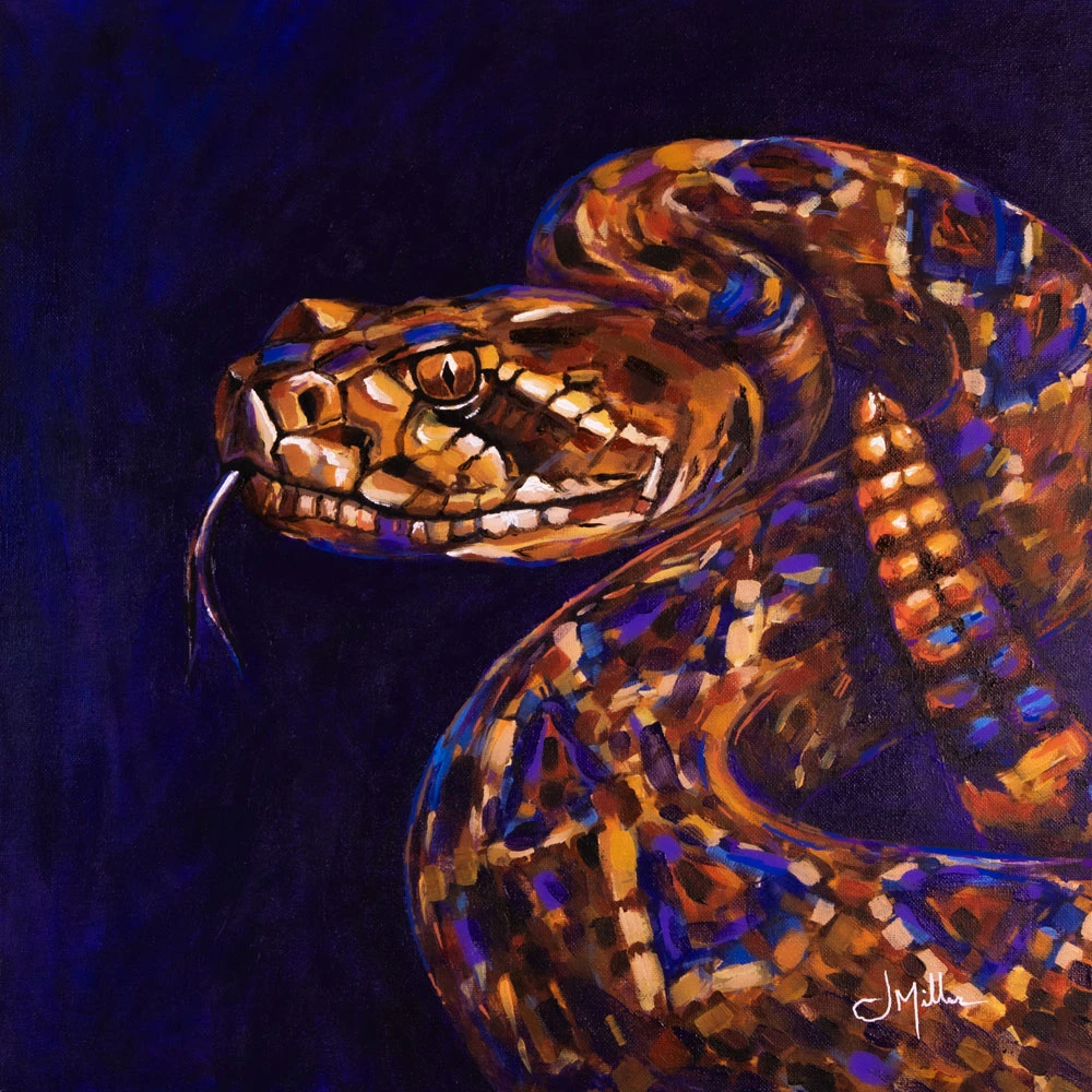 Rattlesnake (working title), painting by Jeff Miller
